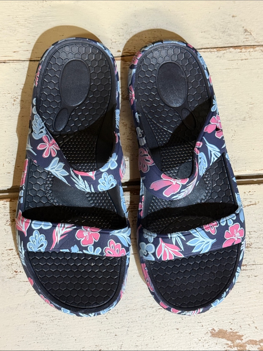 Spenco Fusion Floral Slide Sandals
